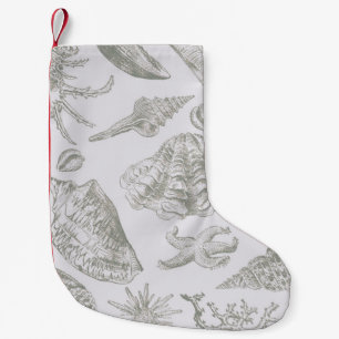 Seashell Soft Antique Art Beach Shells Small Christmas Stocking