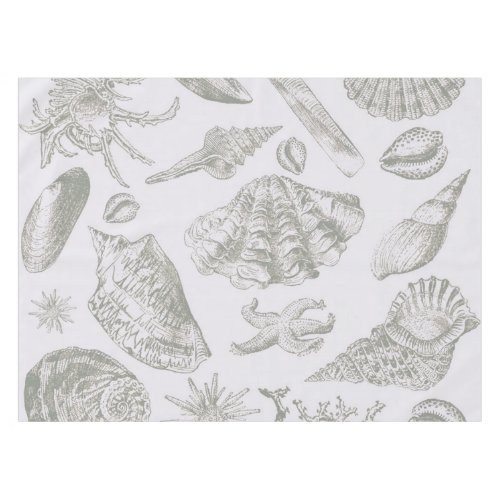 Seashell Soft Antique Art Beach Shells Tablecloth