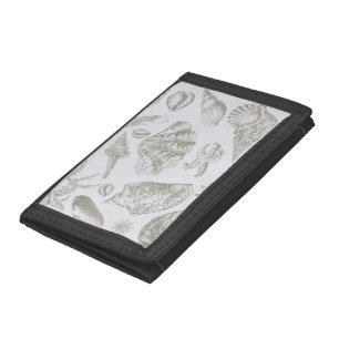 Seashell Soft Antique Art Beach Shells Tri-fold Wallet