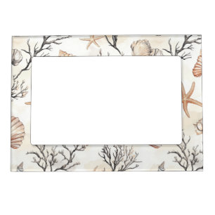 Seashell Starfish Terracotta Ivory Coastal Magnetic Frame