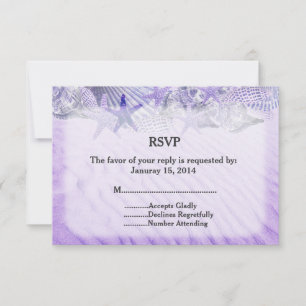 Seashell starfish wedding RSVP seashell1 Card