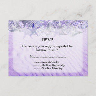 Seashell starfish wedding RSVP seashell1 Card