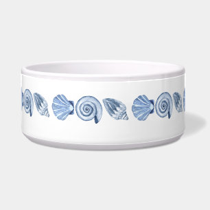 Seashell summer Blue Preppy pet dog cat Bowl