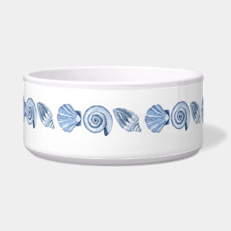 Seashell summer Blue Preppy pet dog cat Bowl