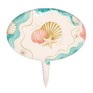 Seashell Summer Party Cupcake Topper