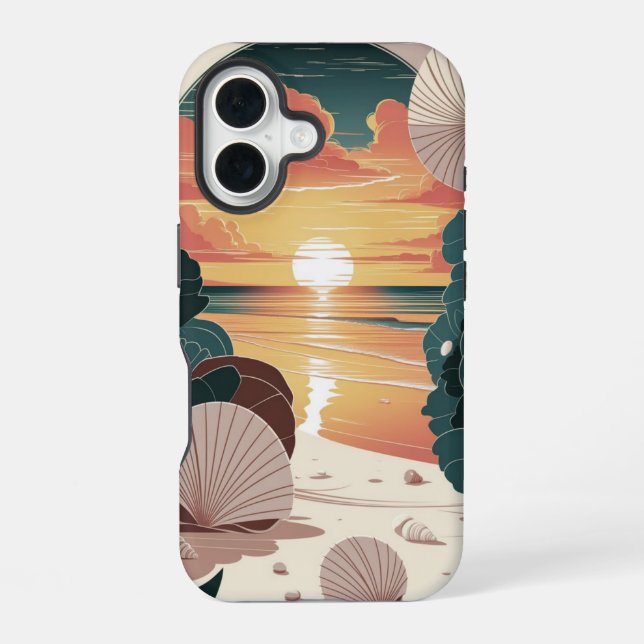 Seashell Sunset Beach iPhone Case (Back)