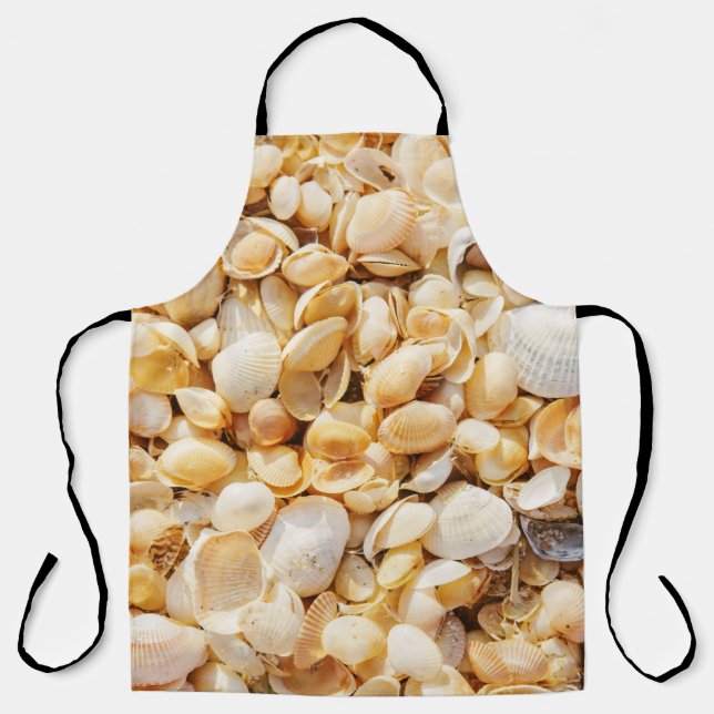 Seashell textured summer beach background. apron (Front)
