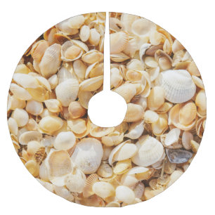 Seashell textured summer beach background. brushed polyester tree skirt