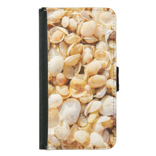 Seashell textured summer beach background. samsung galaxy s5 wallet case