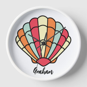 Seashell Themed Wall Clock Shell Personalized