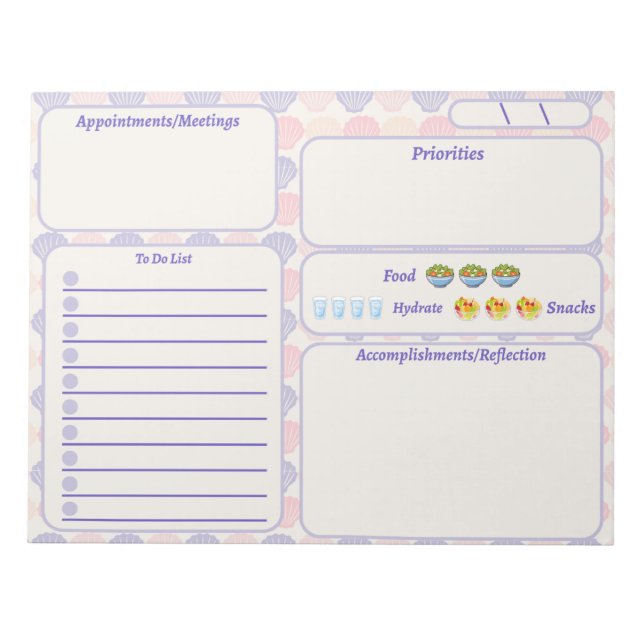 Seashell To Do List | Beach Notepad  (Front)
