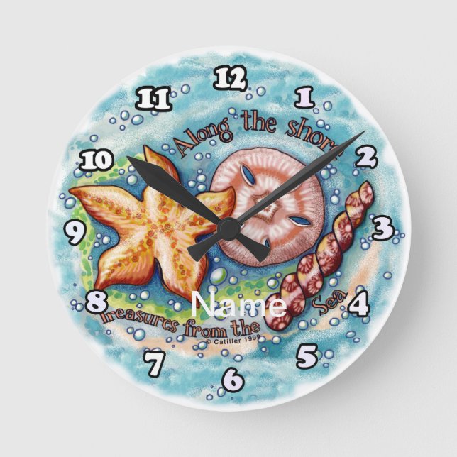 Seashell Treasures  Round Clock (Front)