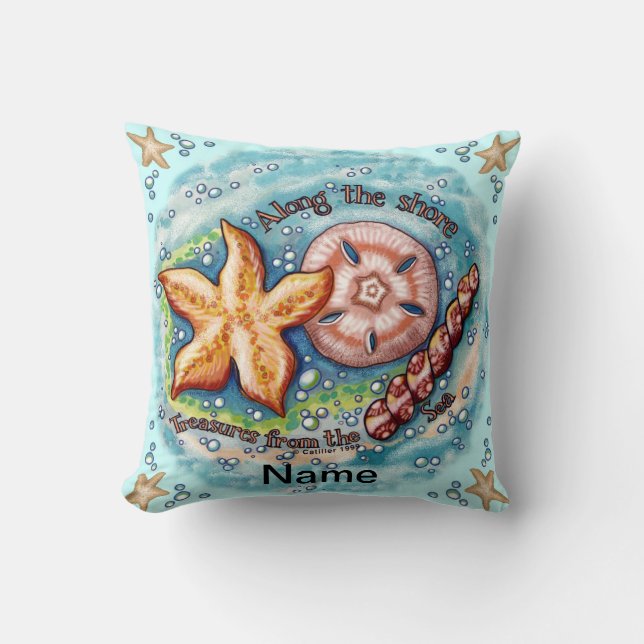 Seashell Treasures  Throw Pillow (Front)