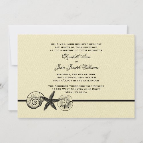 Seashell Treasures Wedding Invitation