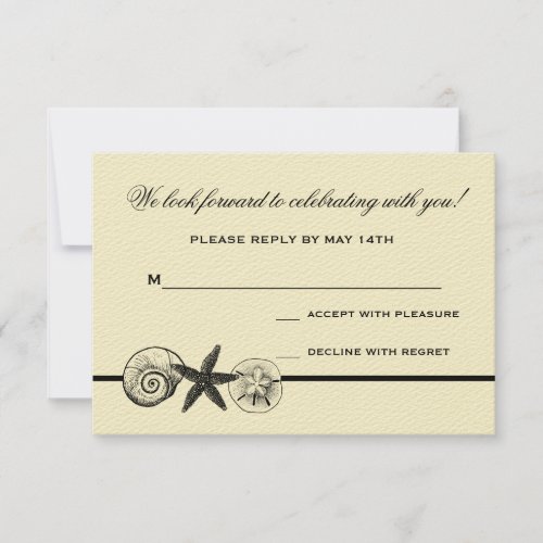 Seashell Treasures Wedding Response Card