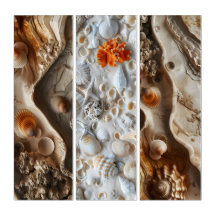 Seashell Triptych Wall Art