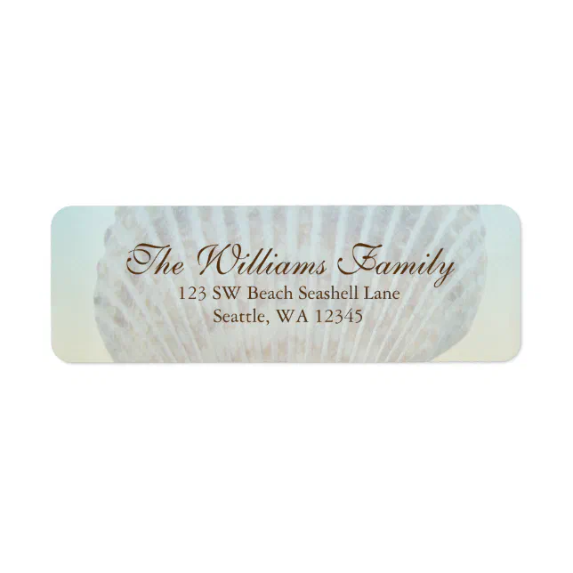 Seashell Tropical Beach Custom Address Label | Zazzle