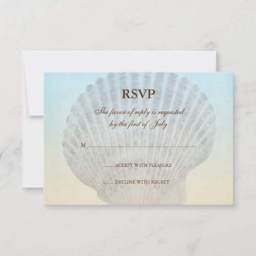 Seashell Tropical Beach Wedding Response Card