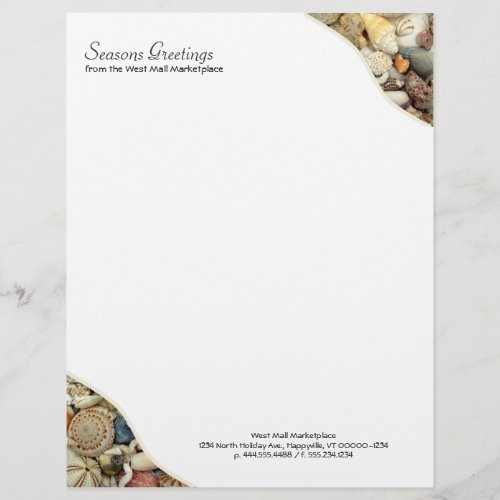 Seashell Tropical Business Blank Custom Letterhead