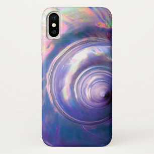 Seashell tropical opal mother of pearl purple pink iPhone x case