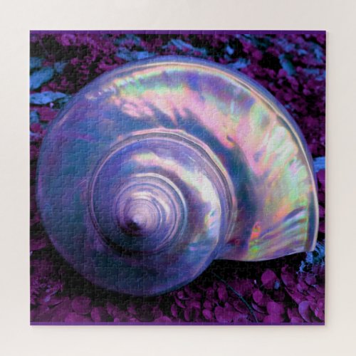 Seashell tropical opalescent mother of pearl jigsaw puzzle