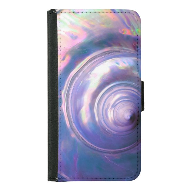 Seashell tropical opalescent mother of pearl samsung galaxy wallet case (Front)