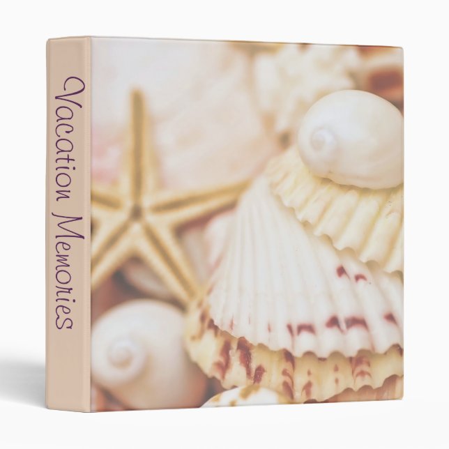 Seashell Vacation Memories 1" Photo Album Binder (Front/Spine)