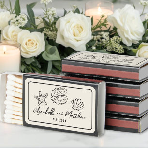 Seashell Vintage Beach Wedding Matchboxes