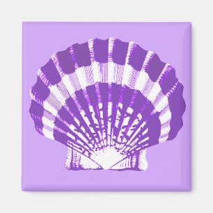 Seashell - violet and white magnet