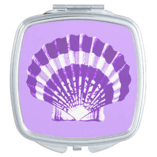 Seashell - violet and white vanity mirror