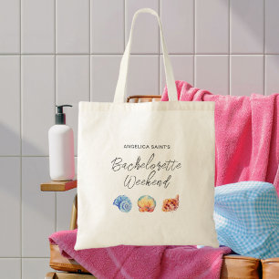 Seashell Watercolor Bachelorette Beach Party Tote Bag