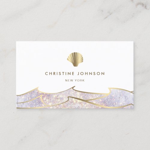 seashell watercolor background business card