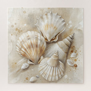 Seashell Watercolor Coastal Jigsaw Puzzle