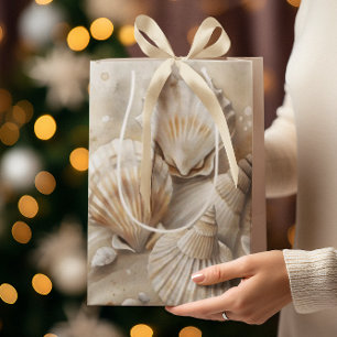 Seashell Watercolor Coastal  Medium Gift Bag