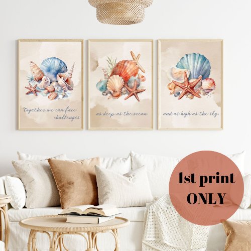 Seashell Watercolor Quote 1 of 3 Wall Art