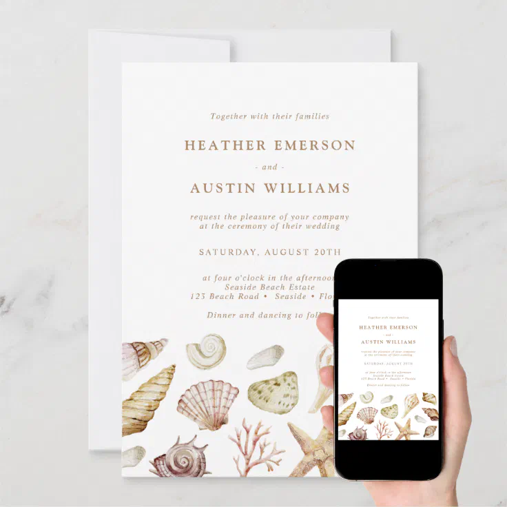 Seashell Wedding Invitation | Zazzle