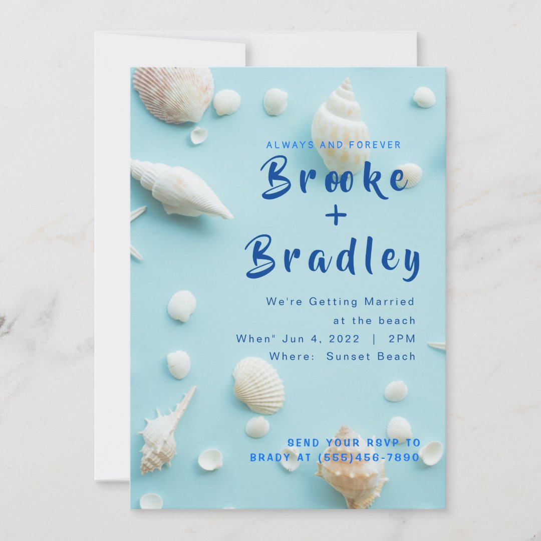 Seashell Wedding Invitation | Zazzle