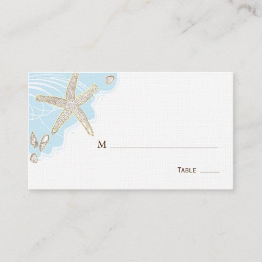 Customizable Seashell Wedding Table Place/Seating Card Business Cards