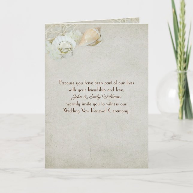 seashell wedding vow renewal invite (Front)