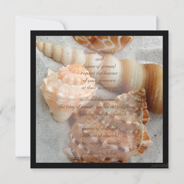 seashell white sand ii Invitation (Front)