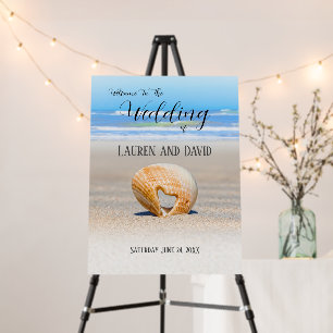 Seashell with a Heart, Wedding Welcome Sign