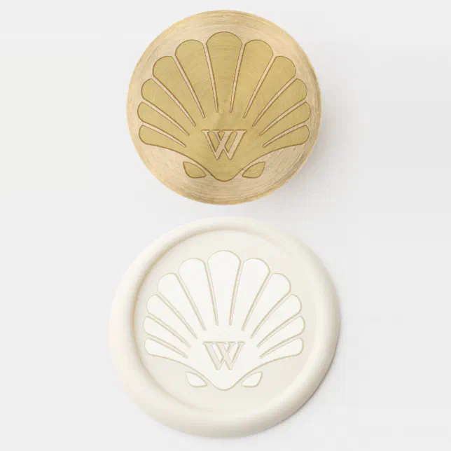Seashell With Initial Wax Seal Stamp | Zazzle