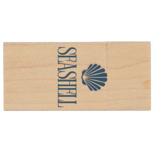 Seashell Wood Flash Drive