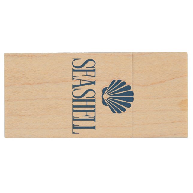 Seashell Wood Flash Drive (Front)