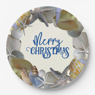 Seashell Wreath Holiday Occasion Custom Paper Plates