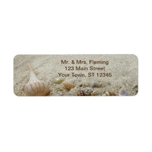 Seashells and Beach Sand Coastal Label