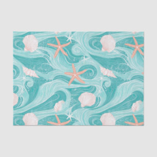 Seashells and Ocean Waves Pattern (13) Tissue Paper