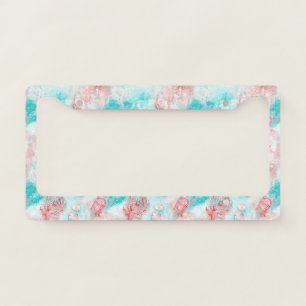 Seashells and Ocean Waves Pattern (14) License Plate Frame