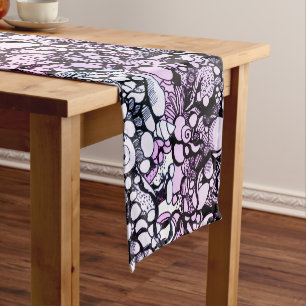 seashells and pebbles short table runner