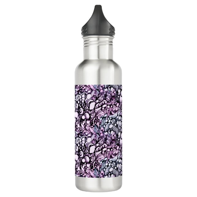 seashells and pebbles stainless steel water bottle (Left)